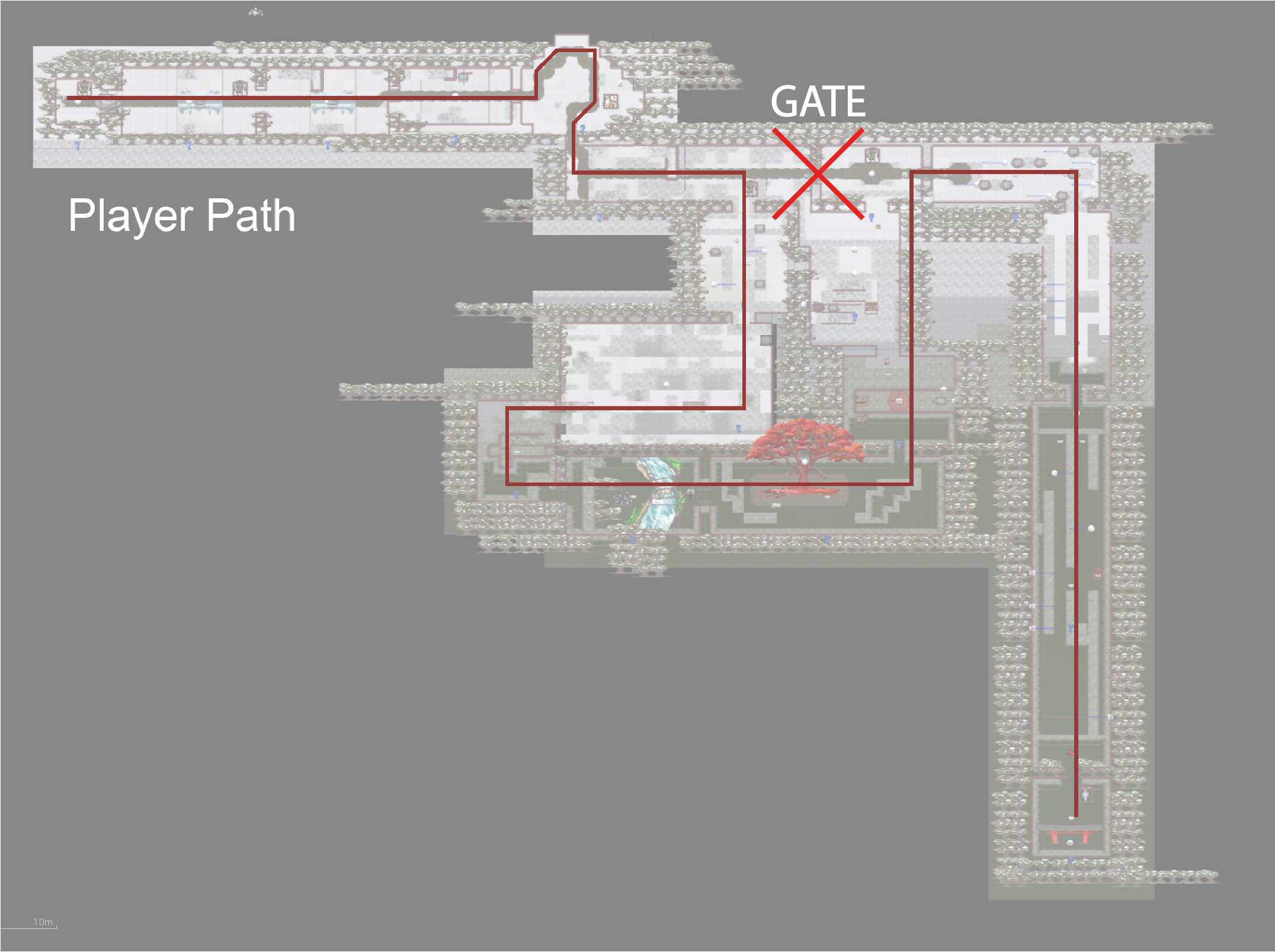 Gate position on the map