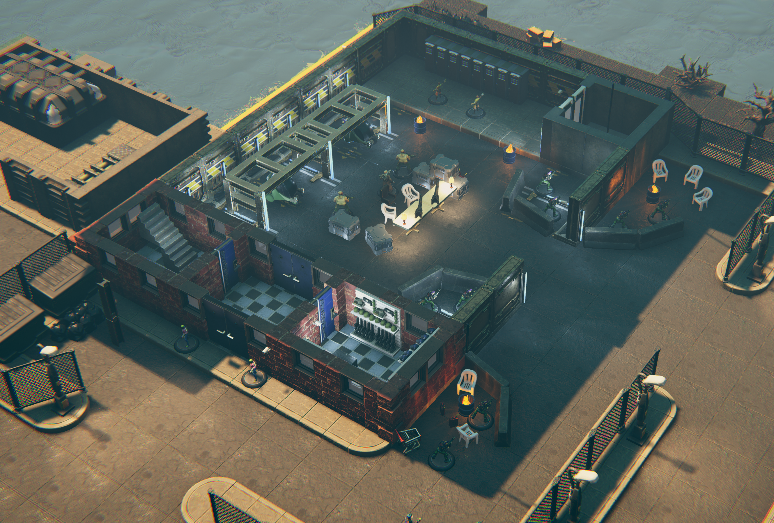 Closer view of the market and front offices