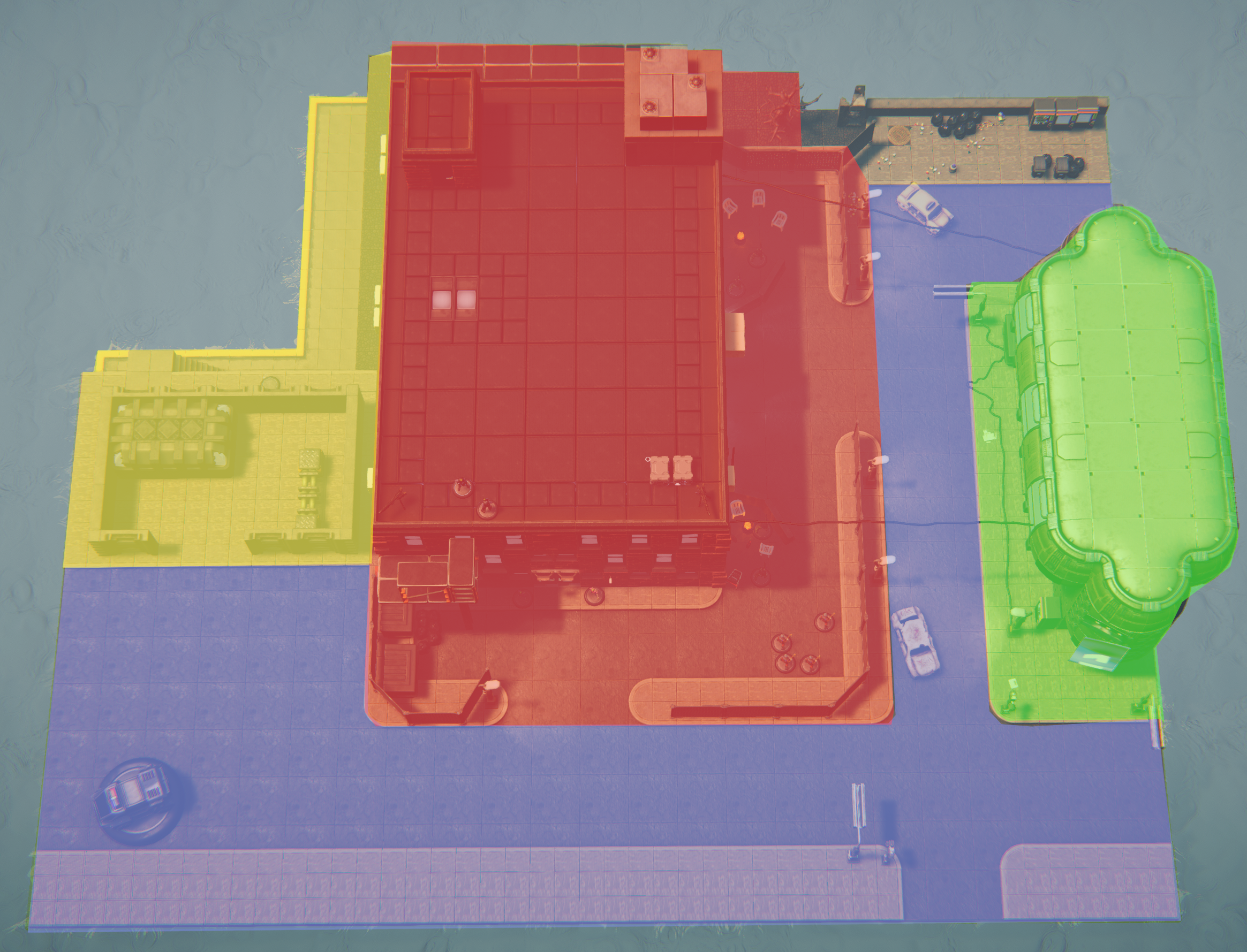 The Rescue Map split into zones
